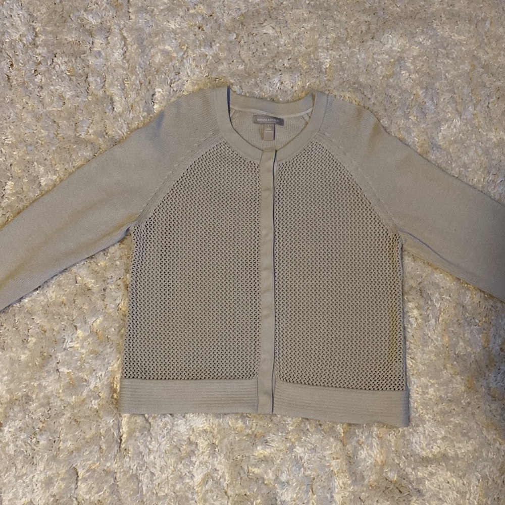 Banana Republic Dark Stone Snap Front Closure Sweater Size Large